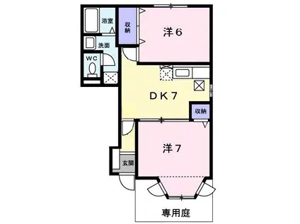 グリーンパレスA(2DK/1階)の間取り写真