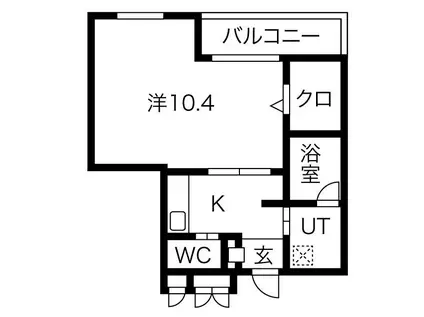 オラシオン大坪町(1K/4階)の間取り写真
