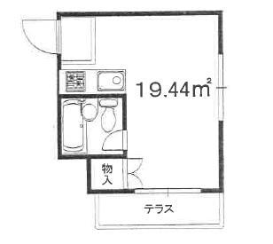 片岡マンション(ワンルーム/1階)の間取り写真