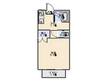 ジェテ ラ コムサ(ワンルーム/2階)の間取り写真