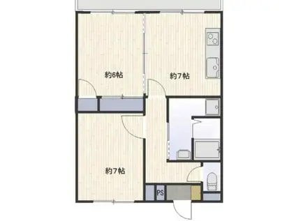 DANDELIONII(2DK/2階)の間取り写真