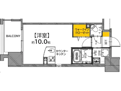 DER GLANZ.Y2(ワンルーム/7階)の間取り写真