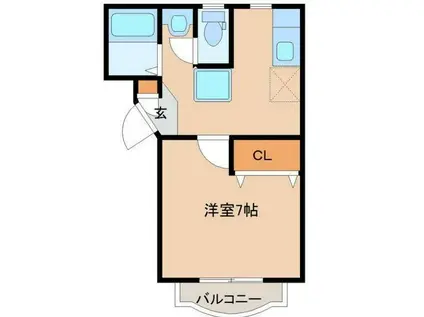 グランディ桜ヶ丘(1K/1階)の間取り写真