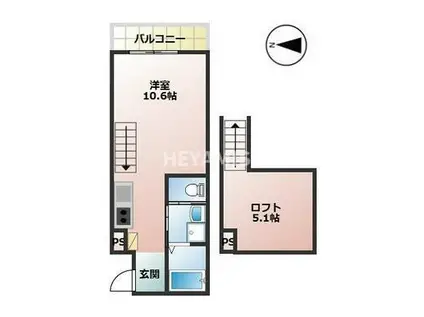 エイジス石神(ワンルーム/3階)の間取り写真