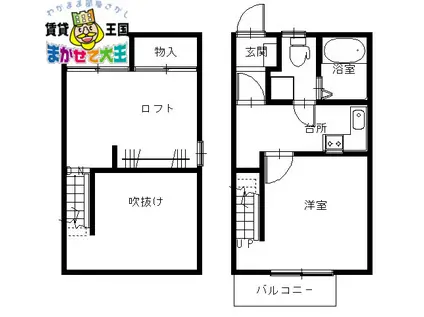 エレガント西小島(1SK/2階)の間取り写真