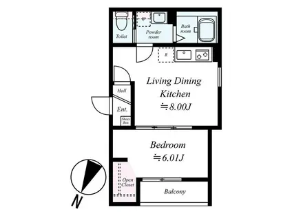 GRADUS狭山(1LDK/3階)の間取り写真