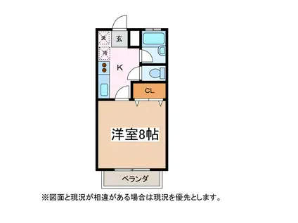 エコーバリ田川(1K/2階)の間取り写真