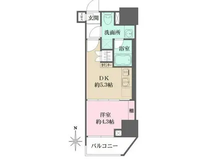 ルフォンプログレ元浅草マークス(1DK/7階)の間取り写真