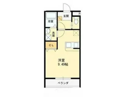 ウエストコート(ワンルーム/1階)の間取り写真