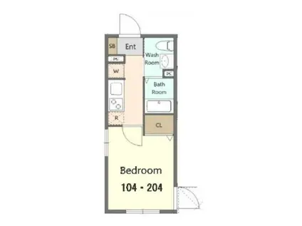 練馬区関町北アパート(1K/2階)の間取り写真