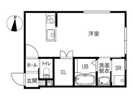 FETIA(ワンルーム/1階)の間取り写真