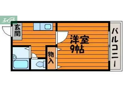 アブロード京町(1K/2階)の間取り写真