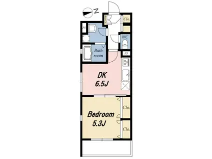 メゾン アッシュ(1DK/3階)の間取り写真