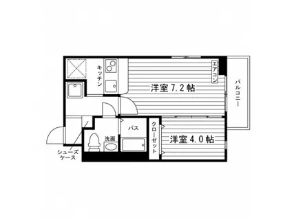 ベルヴィラージュサード(1DK/3階)の間取り写真