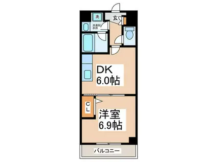 コンフォール西川(1DK/5階)の間取り写真