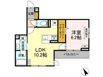 D-RAFFINE(1LDK/3階)の間取り写真