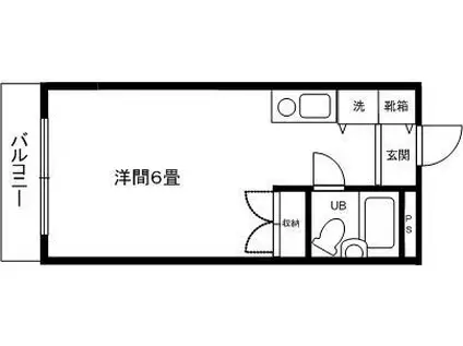 アメニティ5(ワンルーム/1階)の間取り写真