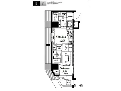 アクサス渋谷初台(1K/6階)の間取り写真