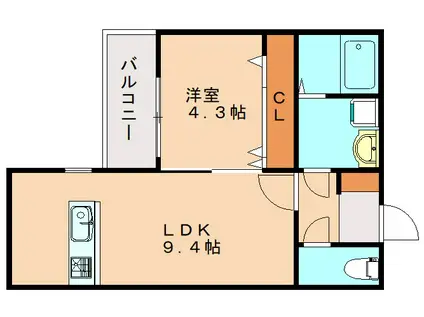 フォレスト横浜(1LDK/2階)の間取り写真