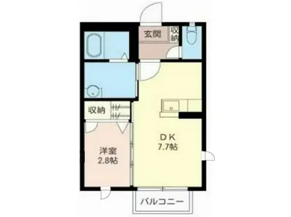 ルミエールIII(1DK/1階)の間取り写真