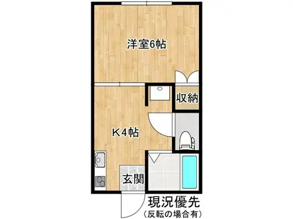 シャトレK(1K/2階)の間取り写真