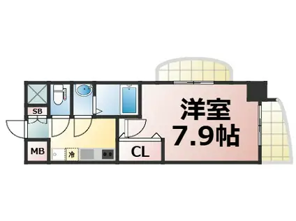 LUXE森ノ宮(1K/11階)の間取り写真