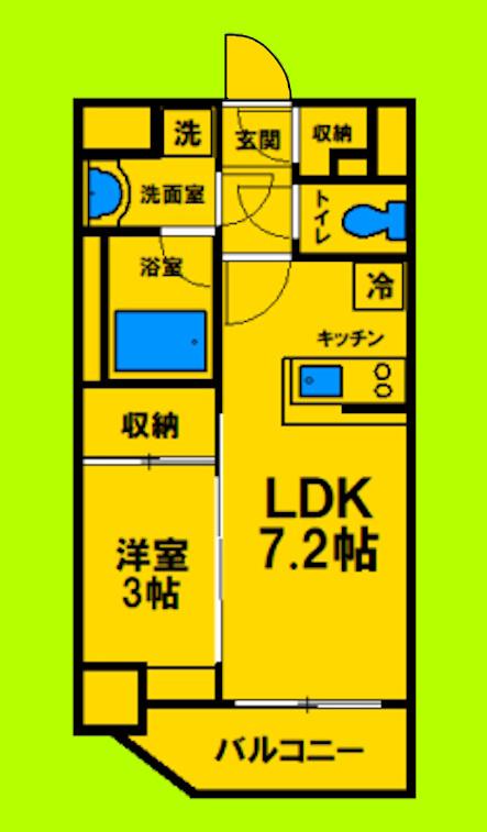 エスリードレジデンス ザ・グラン大阪ノア(1LDK/10階)の間取り写真