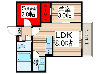 KIS松戸市馬橋アパート2期(1SLDK/2階)の間取り写真