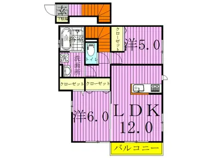 ARK FOREST アークフォレスト(2LDK/2階)の間取り写真