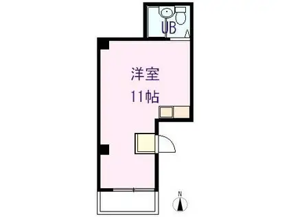 第2平木ビル(ワンルーム/4階)の間取り写真