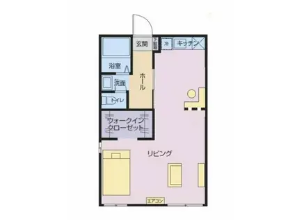 フローラ藤(ワンルーム/2階)の間取り写真