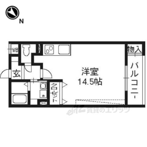 ウイング東山(ワンルーム/3階)の間取り写真