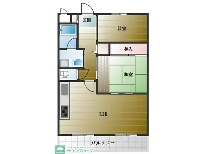 ライオンズマンション川口原町(2LDK/3階)の間取り写真