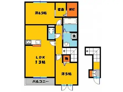 コーポ田村NO16(2LDK/2階)の間取り写真
