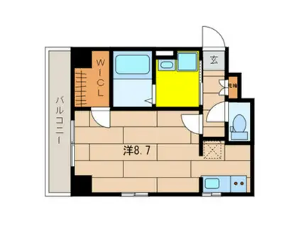 ライズ東玉川(ワンルーム/2階)の間取り写真