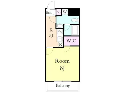 パレスアネーロ(1K/1階)の間取り写真