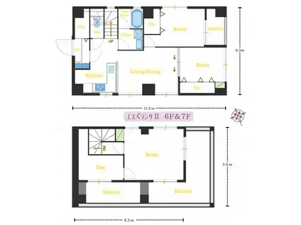 エスペランサII(3SLDK/6階)の間取り写真