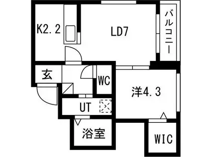 アウラ サッポロ(1LDK/3階)の間取り写真