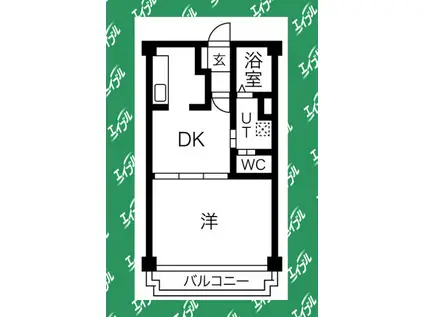 コンフォート二番(1DK/2階)の間取り写真