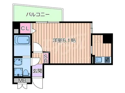 セレニテ千里丘(1K/8階)の間取り写真
