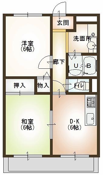 CHEZ-SOI TATSUMI(2DK/4階)の間取り写真