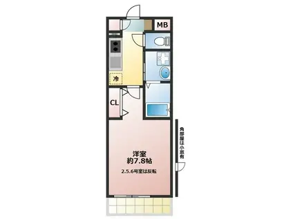 グラーノ(1K/2階)の間取り写真