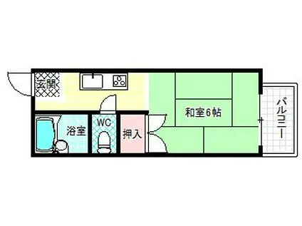 コスモハイツ(1K/2階)の間取り写真