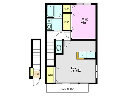 アレックIII(1LDK/2階)の間取り写真
