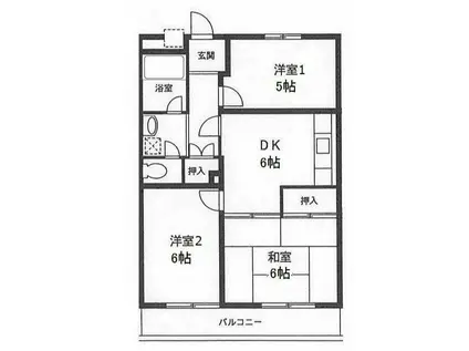 パレ・ドールソレイユ(3DK/4階)の間取り写真