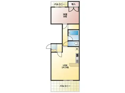 レジデンス伊月(1LDK/2階)の間取り写真