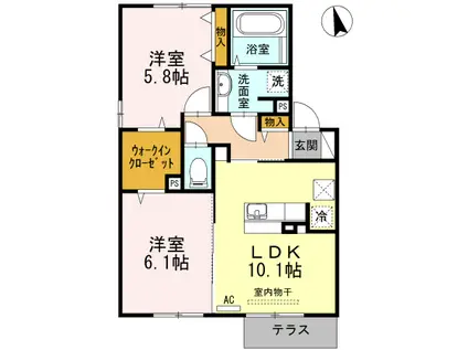 PLEMIER近見(2LDK/1階)の間取り写真