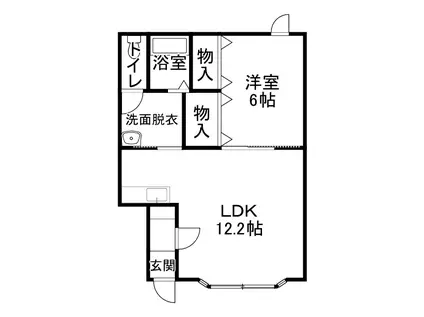 ソシエI(1LDK/2階)の間取り写真