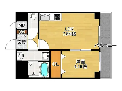 LARGO初町(1LDK/3階)の間取り写真