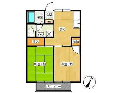 セピアコート(2DK/2階)の間取り写真